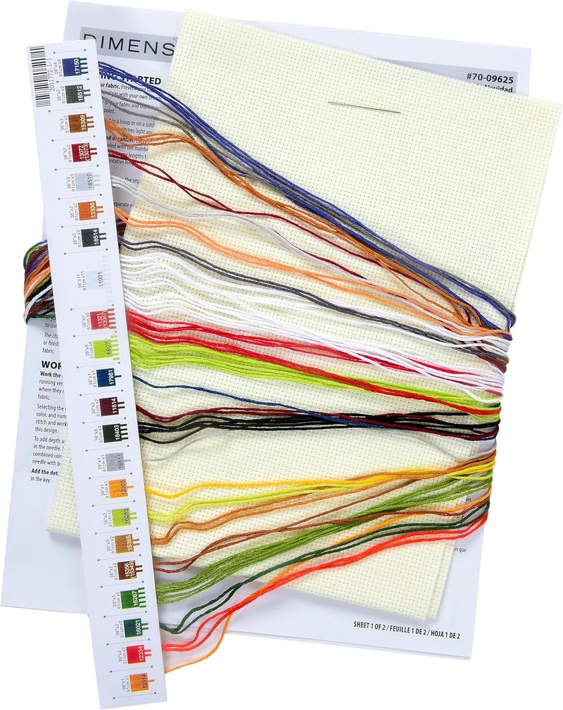 Dimensions 70-09625 Christmas Tea Holiday Counted Cross Stitch Kit, 8" x 10", 14 Cnt. Ivory Aida, 4 Pieces - Image 4